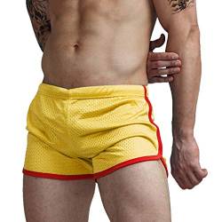 AIMPACT Herren-Laufshorts für Atmen, Workout, Fitnessstudio, Booty, Kurze Shorts, sexy, gelb, Mittel von AIMPACT