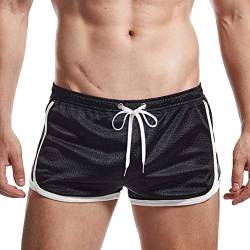 AIMPACT Herren-Laufshorts für Atmung, Workout, Fitnessstudio, sexy, Schwarz/Grau, Groß von AIMPACT