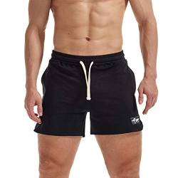 AIMPACT Herren Running Sport Shorts Freizeithose Bermuda Casual Kurz Hose mit Tasche(Schwarz L) von AIMPACT