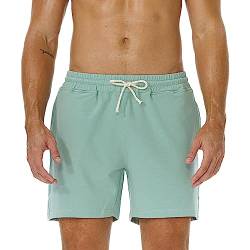 AIMPACT Herren Shorts Freizeithose Bermuda Casual Kurz Hose Stilvoll Generisch Shorts mit Tasche(Aquagreen M) von AIMPACT
