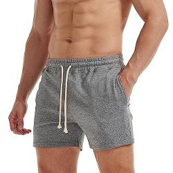 AIMPACT Herren Shorts Freizeithose Bermuda Casual Kurz Hose Stilvoll Generisch Shorts mit Tasche (Dunkelgrau XL) von AIMPACT