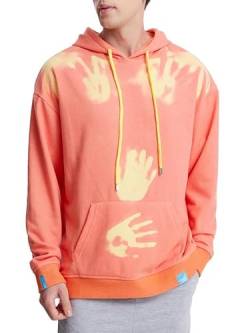 AINIKO Unisex-Sweatshirt für Erwachsene, hitzebeständig, Farbwechsel, modisch, lässig, Hoodie für Damen und Herren, Orange/Abendrot im Zickzackmuster (Sunset Chevron), Small von AINIKO