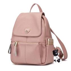 AINUOEY Damen Rucksack Taschen Frauen Elegant Tasche Stadtrucksack Rucksackhandtasche Vintage PU-Leder 73502 1-teilig Set Lotus Wurzel Rosa von AINUOEY