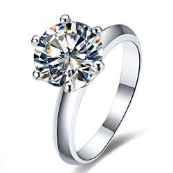 AINUOSHI Damen 925 Sterling Silber Ring, ewige Damen Verlobungsring, 1-4 Karat Jubiläum Hochzeitsschmuck Geschenk von AINUOSHI