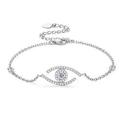 AINUOSHI Evil Eye Armband Damen Silber 925 Armband Schmuck Für Frauen Mama Geburtstag Muttertagsgeschenk Valentinstag von AINUOSHI