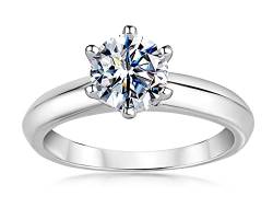 AINUOSHI Ring Silber 925 Damen Sterling Silber Verlobungsring Paar Zirkonia Diamant 1-4Karat von AINUOSHI
