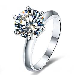 Damen 925 Sterling Silber Ring, ewige Damen Verlobungsring, 1-4 Karat Jubiläum Hochzeitsschmuck Geschenk-AINUOSHI von AINUOSHI