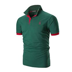 AIOIDI Baumwolle Poloshirt Herren Kurzarm Basic T-Shirt Freizeit Polohemd Grün 4XL von AIOIDI