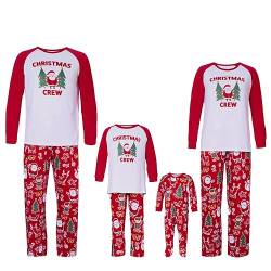 AIOIDI Unisex Passender Weihnachten Familie Schlafanzug Set Bedruckte Weihnachten Nachtwäsche Outfits Pyjamas für Jungen Mädchen Damen L von AIOIDI