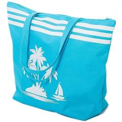 AIREE FAIREE Strandtasche - Große Tote Strandtasche mit Reißverschluss und Palmenmuster - Wasserdichte Strandtasche - Strandtaschen für Frauen - Strandtasche Damen - strandtasche groß von AIREE FAIREE