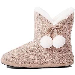 Airee Fairee Hausschuhe Damen Pantoffeln Stiefel Schuhe mit Weichen,Beige,38-39 EU/Herstellergröße- Medium von AIREE FAIREE