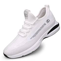 AIRFUL Herren-Schuhe mit unsichtbarer Erhöhung der Körpergröße – ultraleichte, sportliche Sneakers – 2,36 Zoll größer (Color : White, Size : 42 EU) von AIRFUL