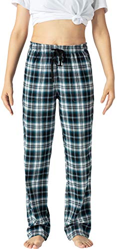 AIRIKE Damen Pyjamahose Warm Lang Baumwolle Weich Schlafanzughose Kariert Winter Nachtwäsche Freizeithose No.3756 M von AIRIKE