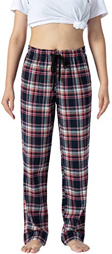 AIRIKE Damen Pyjamahose Warm Lang Baumwolle Weich Schlafanzughose Kariert Winter Nachtwäsche Freizeithose No.3757 L von AIRIKE