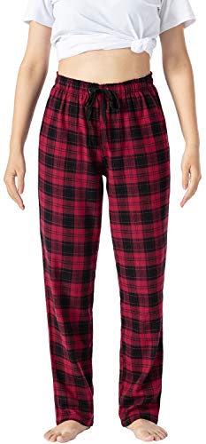 AIRIKE Damen Pyjamahose Warm Lang Baumwolle Weich Schlafanzughose Kariert Winter Nachtwäsche Freizeithose No.3758 L von AIRIKE