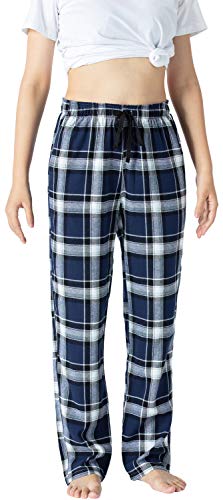AIRIKE Damen Pyjamahose Warm Lang Baumwolle Weich Schlafanzughose Kariert Winter Nachtwäsche Freizeithose No.3759 M von AIRIKE
