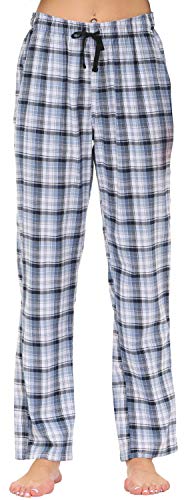 AIRIKE Damen Pyjamahose Warm Lang Baumwolle Weich Schlafanzughose Kariert Winter Nachtwäsche Freizeithose No.3760 L von AIRIKE