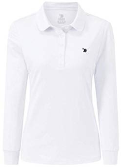 AIRIKE Golf-Polo-Shirts für Damen, langärmelig, bunt, schnelltrocknend, Arbeitskleidung und Aktivkleidung, Sportbekleidung für Damen - Weiß - X-Groß von AIRIKE