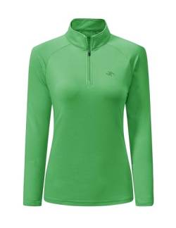 AIRIKE Langarm-Golf-Polo-Shirts für Frauen Stehkragen Thermo-Fleece Damen Tank Top, Grün 4, XX-Large von AIRIKE