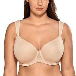 AISILIN BH Damen mit Bügel Große Brüste T-Shirt Leicht Gefüttert Nahtlosen Cups Beige 75G von AISILIN