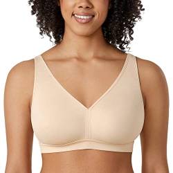 AISILIN Damen BH ohne Bügel Große Größen Comfy Schlaf BHS Vollschalen Soft Bequemer Beige 95D von AISILIN