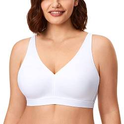 AISILIN Damen BH ohne Bügel Große Größen Comfy Schlaf BHS Vollschalen Soft Bequemer Weiss 95F von AISILIN