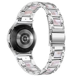 AISPORTS 20mm Schnellspanner Uhrenarmband Kompatibel mit Samsung Galaxy Watch 4 Classic 42mm/46mm Armband Edelstahl Harz Verstellbares Armband Ersatzarmband für Galaxy Watch 5/5 Pro/4/3 41mm von AISPORTS