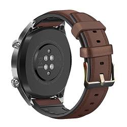 AISPORTS Kompatibel mit Amazfit GTR 2/GTR 2e/GTR 47mm/Stratos Armband für Damen Herren, Leder Silikon Hybrid 22mm Schnellverschluss Uhrenarmband Sportarmband Ersatzarmband für Garmin Vivoactive 4 von AISPORTS