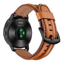 AISPORTS Kompatibel mit Huawei Watch GT2 Armband 42mm Leder Damen Herren, 20mm Schnellverschluss Uhren Armband Robustes Vintage Sportarmband Ersatzarmband für Garmin D2 Air/Venu/Approach S12/S40/S42 von AISPORTS