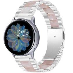 AISPORTS Kompatibel mit Samsung Galaxy Watch 3 41mm Armband Edelstahlharz für Damen Herren, 20mm Schnellverschluss Metallarmband Sportarmband Ersatzarmband für Galaxy Watch 42mm/Active2/Active von AISPORTS