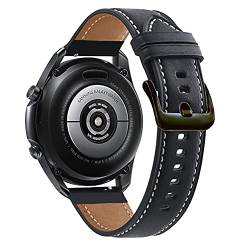 AISPORTS Kompatibel mit Samsung Galaxy Watch 3 41mm Armband Leder für Herren,20mm Schnellverschluss Uhrenarmband Weiches Atmungsaktives Sportarmband Ersatzarmband für Galaxy Watch 42mm/Active 2/Active von AISPORTS