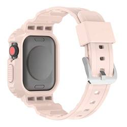 AISPORTS Silikonarmband kompatibel für Apple Watch Armband 44mm 42mm mit Bumper Case, Robuste Stoßfeste Stoßfeste Schutzhülle mit Armband für Apple Watch SE/iWatch Series 6/5/4/3/2/1 von AISPORTS