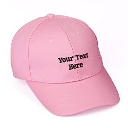AIVYNA Baseballkappe,Baseball Cap mit Wunschtext oder Namen Bestickt 100% Baumwolle Personalisiert Sonnenmütze für Damen,Herren und Kinder (verstellbar für Erwachsene, rosa) von AIVYNA