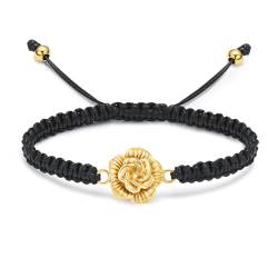 AIWENXI Rose Blume Einäscherung Armband für Asche für Frauen handgemachte geflochtene Seil verstellbare Armreif Keepsake Urne Memorial Schmuck Geschenk von AIWENXI