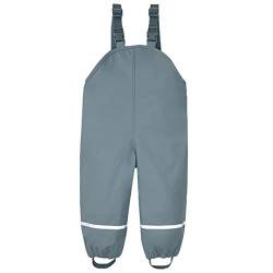 AIWUHE Kinder Regenlatzhose mit Fleecefutter Jungen Mädchen Matschhose warm Bundhose Outdoor Überhose Buddelhose für Freizeit Wandern Schule Grau 110/116 von AIWUHE