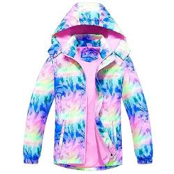 AIWUHE Softshelljacke Mädchen Regenjacke Kinder Winterjacke Übergangsjacke Mit Fleecefütterung Wasserabweisend Atmungsaktiv Jacke mit Kapuze Lila 130 7-8 Jahre von AIWUHE