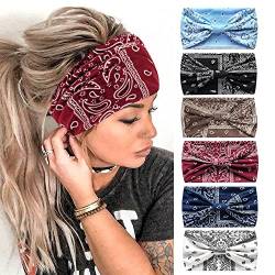 Mode-Stirnbänder für Frauen Haare Kopftücher Haarband Turban Blume Baumwolle Stirnbänder Breite Yoga Sport Stirnband Head Wrap (P6Cash) von AIZIYIN