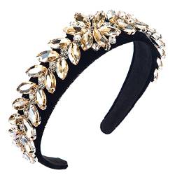 Vintage Kristall Strass Stirnbänder Glitzern Silber Diamant Stirnband Samt Gepolstert Breite Haarbänder Party Hochzeit Kopfschmuck Haarschmuck für Frauen von AIZIYIN