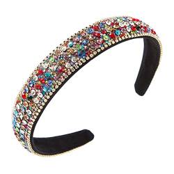 Vintage Kristall Strass Stirnbänder Glitzern Silber Diamant Stirnband Samt Gepolstert Breite Haarbänder Party Hochzeit Kopfschmuck Haarschmuck für Frauen von AIZIYIN