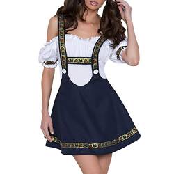 AIchenYW Damen Dirndl Kleid Spitze Dirndl deutsches Dirndl Kleid Kostüm Karneval Nationalstil Bier Festival Wench Kostüm Schürze Dirndl Damen Dirndl Schürze Damen Bier Festival Wench Kostüm von AIchenYW