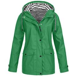 AIchenYW Damen Lockerer Outdoor Stanzjacke Wandern Treking Outdoorjacke Bequemlichkeit Basic Mäntel Entspannt Softshelljacke lässig Kapuzen Outdoorjacke Kapuze modern Sweatshirt (Green, XXXXL) von AIchenYW