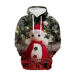 AIchenYW Damen Xmas Lockerer Sweatshirt dauerhaft Sweatshirt Casual Style Entspannung Kordelzug Weihnachten Hoody Casual Pullover lässig Kapuzen Oberteil Weihnachten Sweatshirt Hoodie (J, L) von AIchenYW