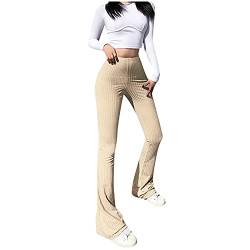 AIchenYW Damen Yogahose Leicht Luftige Sommerhosen Activewear-Hosen für Damen Stretch Bequeme Lange Schlag Hosen Yogahose Damen Lang Schlaghose Yoga-Hosen für Damen Mit Taschen von AIchenYW