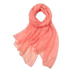 Damen Baumwolle Schal Frauen Geschenkidee tuch Herbst Schals Winter lässig scarf Winddichte Gamaschenmaske Tücher Baumwolle Schal Warm Halstücher Wärme Elegante Schals (Watermelon Red, One Size) von AIchenYW