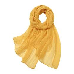 Damen Elegante Schal Frauen Geschenkidee tuch Herbst Schals Winter lässig scarf Halswärmer Halstuch Tücher Basic Oversized Damen-schal Halstuch Kopftuch Loopschal (Yellow, One Size) von AIchenYW