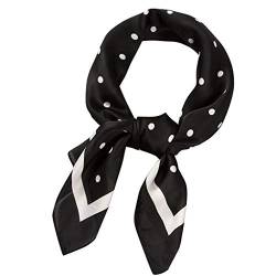 Damen Elegante Schal Loop Damen Schultertuch leicht tuch Herbst Schals lässig scarf Seidentuch Winddichte Gamaschenmaske Tücher Basic Oversized Damen-schal Wärme Elegante Schals (Black, 70X70cm) von AIchenYW