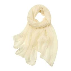 Damen Elegante Schal Modischer Halstuch Print tuch Herbst Schals Winter lässig scarf Lang Bunt Weich Gesichtsschal Tücher Baumwolle Schal Warm Halstücher Temperament Stola Tuch (Beige, One Size) von AIchenYW