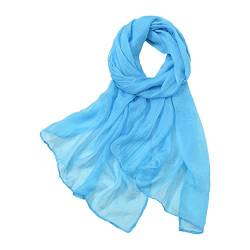 Damen Elegante Schal Modischer Halstuch Print tuch Herbst Schals Winter lässig scarf Lang Bunt Weich Gesichtsschal Tücher Baumwolle Schal Warm Halstücher Temperament Stola Tuch (Sky Blue, One Size) von AIchenYW