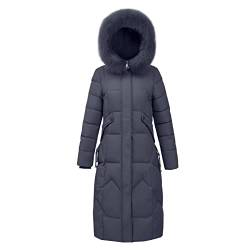 Damen Langarm Mäntel Winterjacke warm Wintermantel mit Taschen Dicke Winter Outdoorjacke Schlank Oberbekleidung Mäntel mode Langarmshirt Damenjacke belüftete Softshelljacke (Grey, XXXL) von AIchenYW