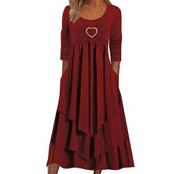 Damen MaxiKleid Elegant Strandkleid Anmut Einfarbig Minikleider Lose fließende Swing Kleider Elegant Kleid MaxiKleid Langarm A-Linie Kleider Casual Skaterkleid von AIchenYW